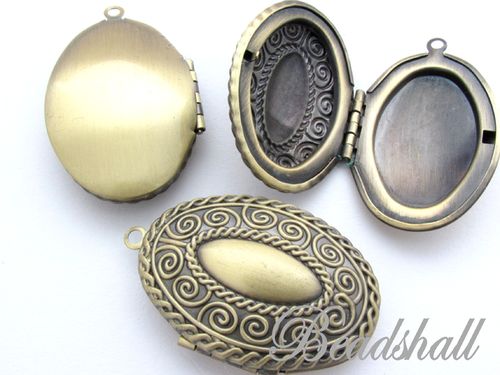 1 Medaillon oval Vintage Stil bronzefarben