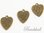 10 Charms Herzen mit Blume bronzefarben
